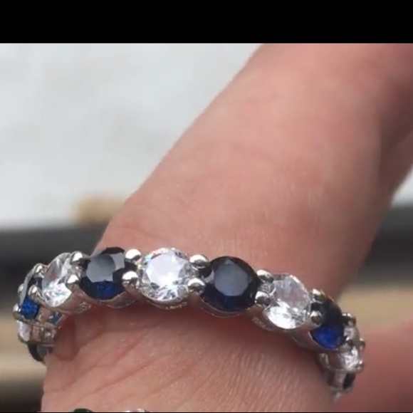 4ct Sapphire Eternity Band - Picture 8 of 11